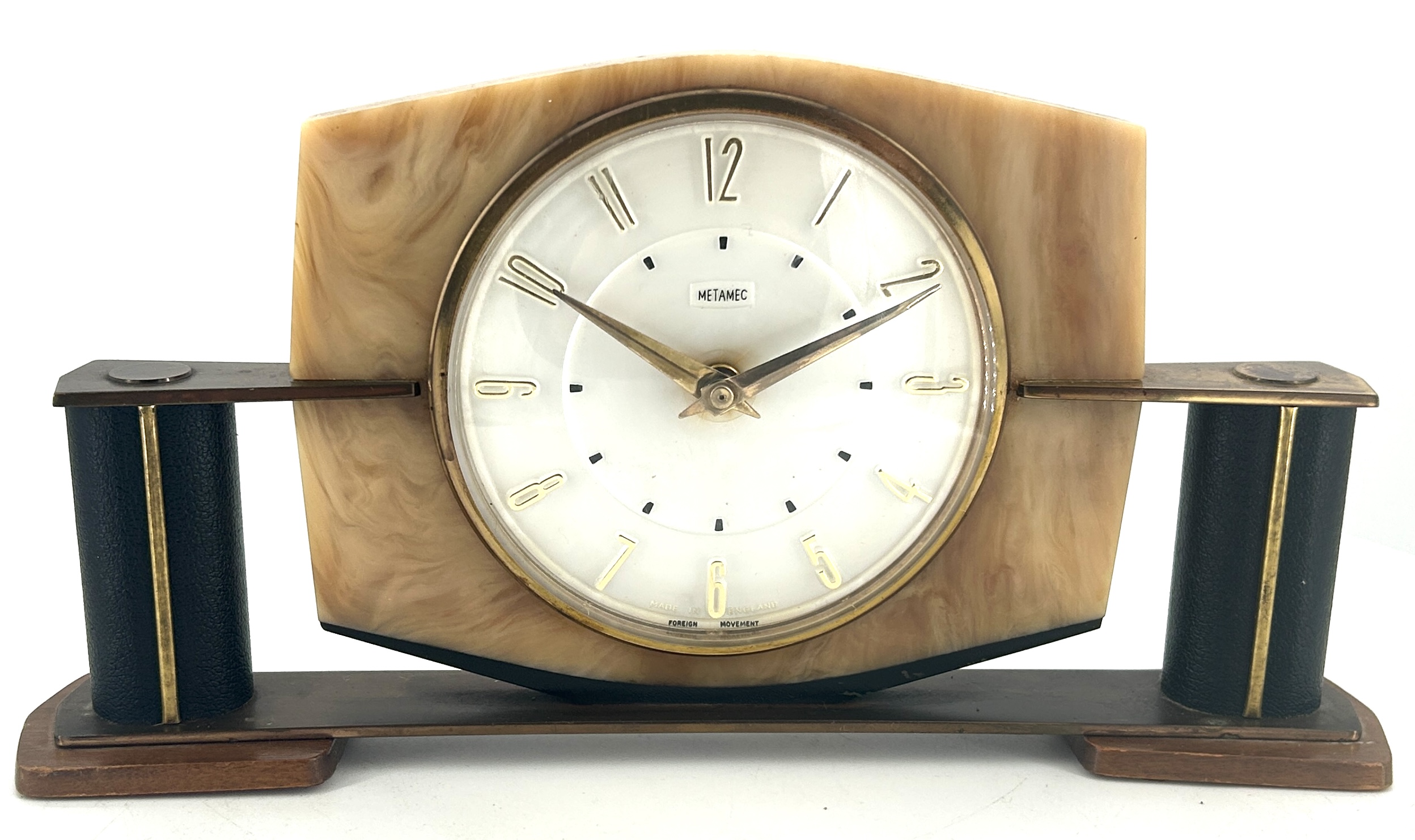 Fabulous Art Deco Metamec Mantle clock – ca 1940 Mantle Clock Antique Clocks 3